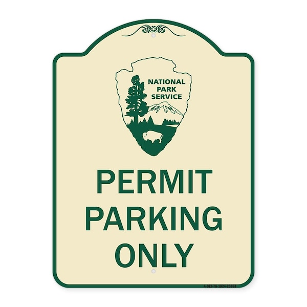 Signmission National Park Service Permit Parking Heavy-Gauge Aluminum Sign, 24" x 18", TG-1824-23863 A-DES-TG-1824-23863 - main